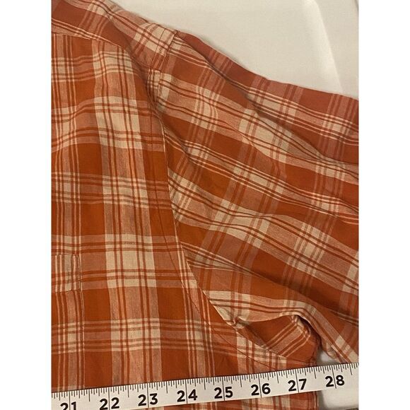 Brooks Brothers Sport Shirt XL men's Plaid Button Up 100% Cotton Orange Fall - Picture 9 of 9